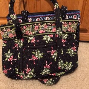 Vera Bradley Black & Pink Floral "Betsy" Purse